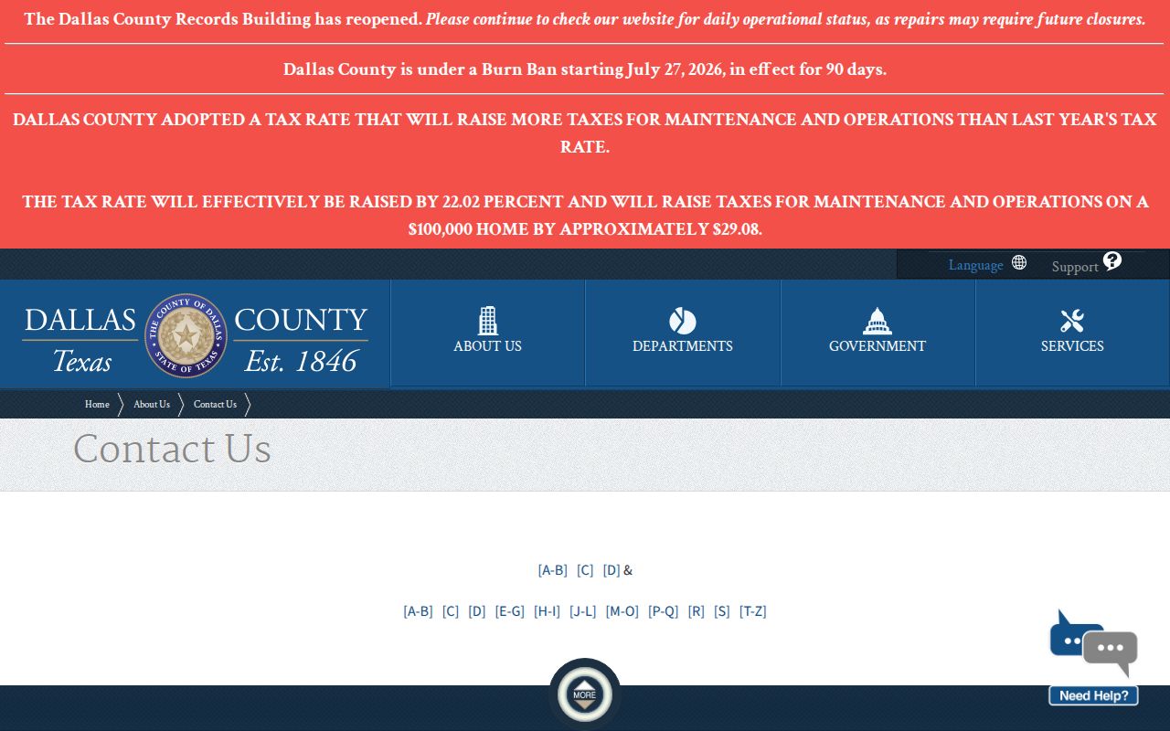 Dallas County warrant-related courts and agency contact locations